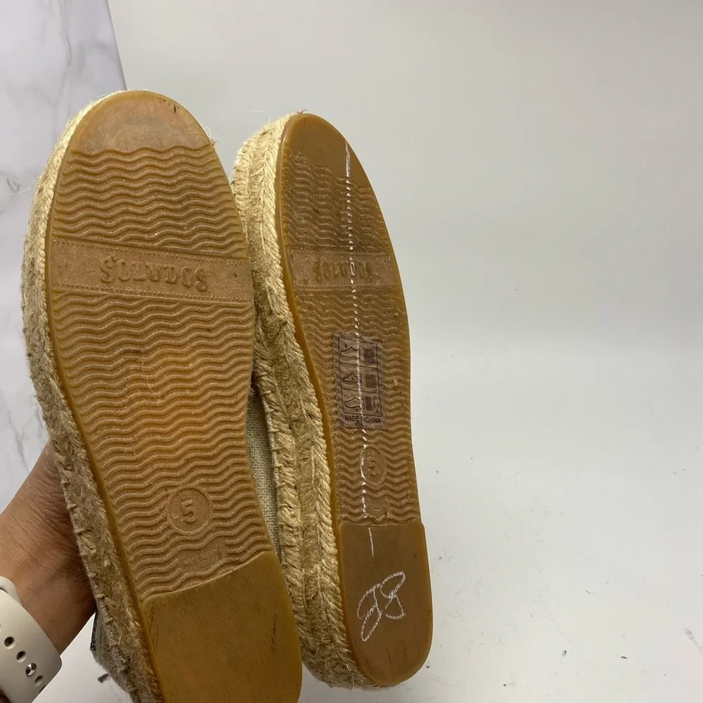 Soludos x‎ Marc John Beige Cream  Flat Slip-on  Espadrilles women’s size 5
